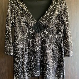 Vol. 1 V Neck Black Blouse